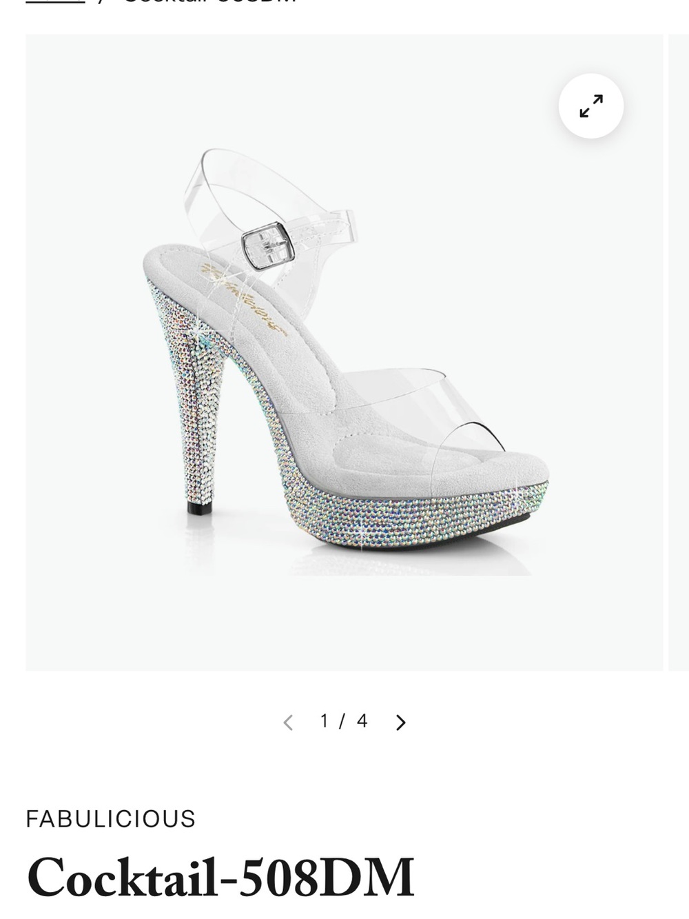 Pleaser/Fabulicious Crystal Embellished Clear Strap Heels - 5inch